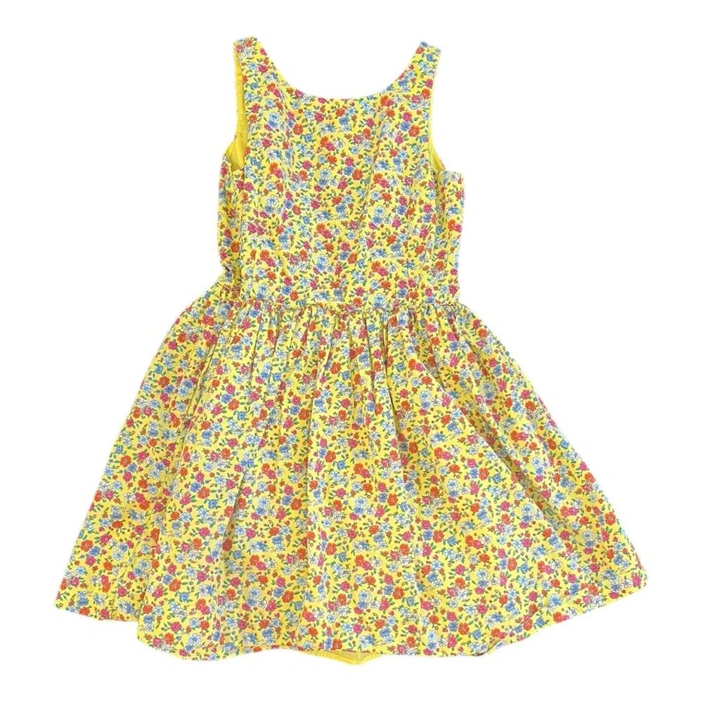 POLO RALPH LAUREN Girl's Floral Cotton Poplin Dress Yellow Girls Size 8 - Picture 3 of 11